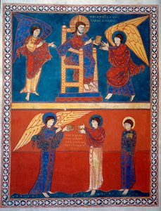 Melek, Rab'bin kitabını aldı ve Liebana keşişi Beatus'un 775'te yazdığı “Aziz Yuhanna'ya Göre Vahiy” tefsirlerinden Aziz John Minyatür'e verdi. by French School