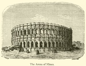 Nimes Arenası (gravür) by French School