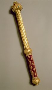 Guillaume de Roquemont Batonu, 1384 (altın, yaldız, kadife ve değerli taşlar)