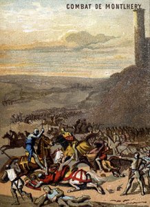 Montlhery Muharebesi (1227): Krallıklar ve feodalit - Blanche de Castille, oğlu IX. “Görüntü Yoluyla Yurtsever Eğitimi” Serisinin Kromolitografisi. by French School