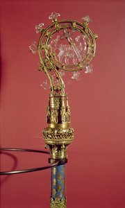 Cistercian Manastırı Abbaye du Lys Abbesses of Crozier (gümüş yaldız ve kaya kristali) by French School