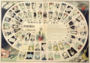 Dreyfus Olayı Oyunu, dahil olan çeşitli kişilerin portreleriyle, 19. yüzyılın sonlarında by French School