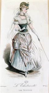 Elektrik Perisi, pilli süslü bir balo için kostüm, c.1885 by French School
