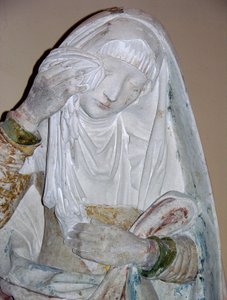 Entombment, bir kadın azizin detayı by French School