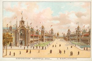 Esplanade, Evrensel Sergi 1900, Paris (chromolitho) by French School