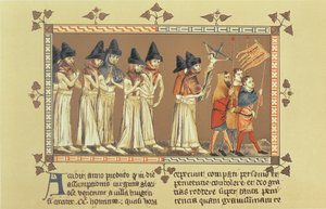 1349'da Doornik'teki Flagellants, Chronicle of Aegidius Li Muisis'ten bir minyatürün kopyası by French School