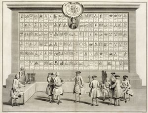 Hür Masonlar, çeşitli localar için işaretlerle, Din ve Gelenek Törenlerinden, c.1733 by French School