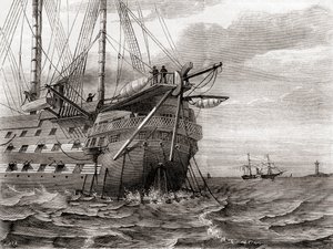 HMS Agamemnon, transatlantik telgraf kablosunu döşerken, 2 Ağustos by French School