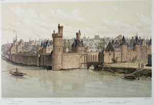 Otel ve Nesles Kulesi 1380'de - “Çağlar boyunca Paris”te, 19. yüzyılın sonlarında by French School