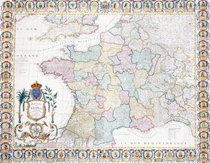 Fransa Krallığı yerel yönetimlere bölündü, 1751 by French School