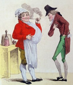Endişesiz Adam ve Parasız Adam, Mayıs 1815 (renkli gravür) by French School