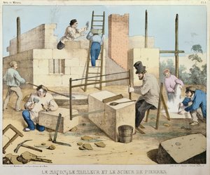 The Mason, The Stone Cutter ve Stone Sawyer, 1860 dolayları by French School