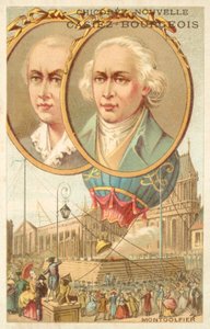 Montgolfier Kardeşler (chromolitho) by French School