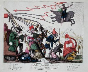 Mayıs 1815 Gazeteleri (renkli gravür) by French School