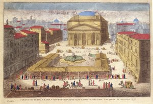 Pantheon, Roma (renkli gravür) by French School