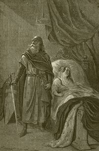 Kraliçe Margaret ve eski şövalye by French School