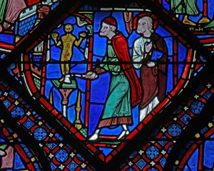 The St James Window: Almogenes (Hermogines) idolü yok ediyor (w5) by French School