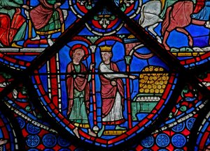 St Thomas penceresi: kral tarafından altın olarak gösteriliyor (w23) by French School