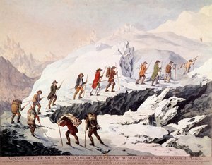 İsviçreli doğa bilimci Horace Benedict (Horace-Benedict) Saussure (1740-1799) ve Fransız dağ rehberi Jacques Balmat, Ağustos 1787