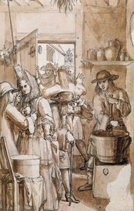 Theriac Seller (kağıt üzerinde wc) by French School
