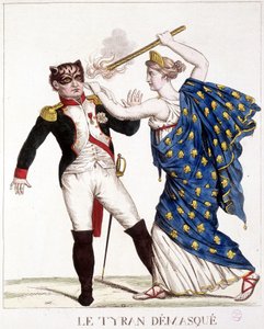 Maskesiz Tiran - “” Napolyon 1, karikatürler, kukla koleksiyonda”, c. 1814. by French School
