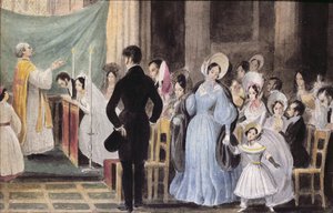 Düğün Töreni, c.1830 (kağıt üzerinde wc) by French School