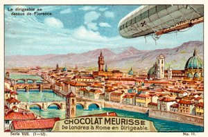 Floransa'nın üzerindeki hava gemisi (chromolitho) by French School