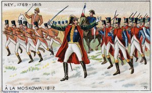 Napolyon ve General Michel Ney (1769-1815) (Marechal Ney) orduları Moskova Savaşı