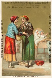 Kötü anne (chromolitho) by French School