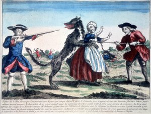 Askerler tarafından öldürülen Gevaudan canavarı by French School