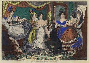 Gelinin yatma zamanı (renkli taş baskı) by French School