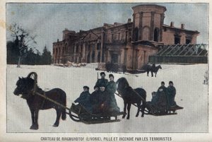 Ringmundtof kalesi, Livonia, Rus anarşist devrimciler tarafından yağma ve ateş. Rusya by French School