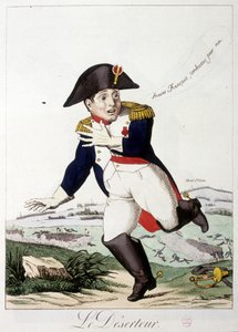 Asker kaçağı: braves francais, continue for me"" - "Napoleon I" içinde, karikatürler, kukla koleksiyonu, c. 1814-1815. by French School