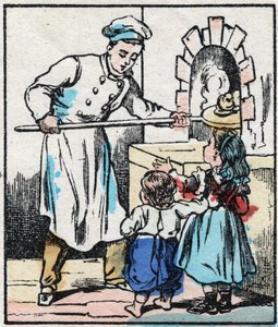 Pastacı. “La chanson des metier”de gravür. Epinal görüntüleme, 19. yüzyılın sonlarında. Özel koleksiyon by French School