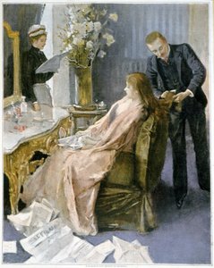 Evde kuaförün oturumu - çizim by French School