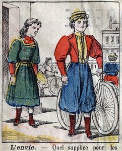Yedi ölümcül günah: kıskançlık. Epinal görüntüleme 19. yüzyılın sonlarında. (Ben sette peccati o vizi Capitali) by French School