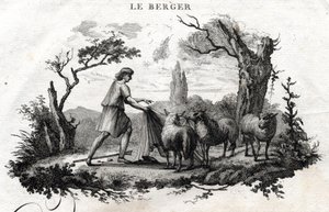 Çoban. Esope Masalı. (Yunan yazar Esopo veya Ecopus, MÖ 6. yy) Guillaume Montfort ve Gravees tarafından 1801