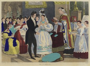 Düğün (renkli lito) by French School