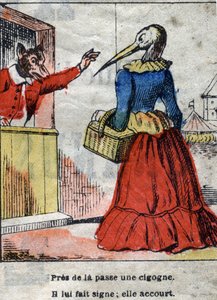 Kurt ve leylek. Jean de La Fontaine