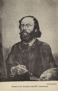 Theodore Rousseau, Fransız ressam (lito) by French School