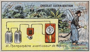 Minimum sıcaklık alarmlı termometre (chromolitho) by French School