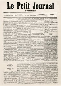 Günlük gazetenin başlık sayfası Le Petit Journal, 12 Şubat 1863 (basılı)