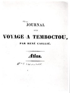 Rene Caillie (1799-1838) tarafından yazılan 'Timbuktu'ya bir gezinin Günlüğü'nün başlık sayfası by French School