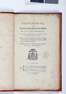 Concordat ve Recueil des bubbles et brefs de N. S. P. le Pape Pie VII