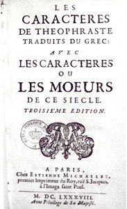 Yunancadan tercüme edilen Les Caracteres de Theophraste