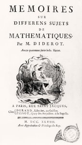 "Matematiğin Farklı Konularında Anılar" başlıklı sayfa, 1748 by French School