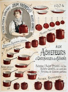 Mutfak eşyaları alıcılarına. Phenix Steel veya Granite Steel satın alın, bunlar mükemmel mutfak eşyaları - Reklam etiketi by French School