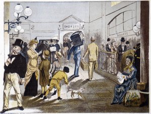 Tren istasyonu salonu, 19. yüzyılın sonlarında by French School