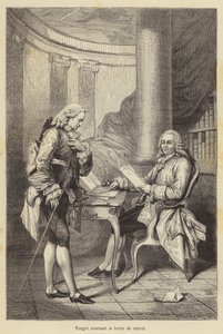 Turgot işten çıkarılma mektubunu alıyor (gravür) by French School