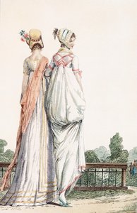 Gezinti Elbiseli İki Bayan, 1796 99:kadın; geleneksel kostüm; geleneksel kıyafet; moda; c18
